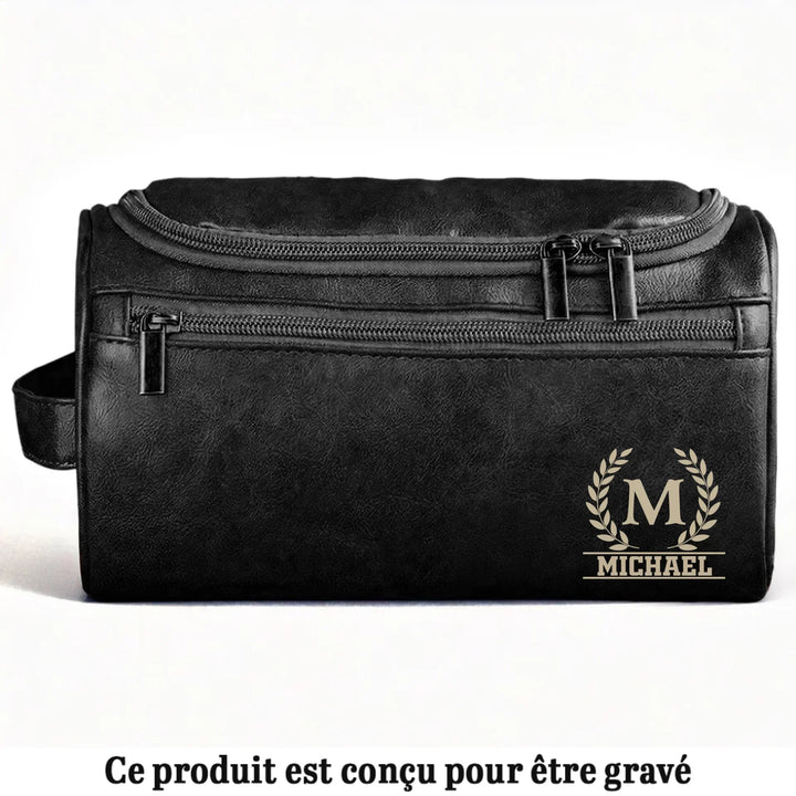 Trousse De Toilette En Cuir Gravée Personnalisée – Cadeaux D’Anniversaire Personnalisés Pour Papa, Frère, Grand-Père, Mari - Lien Intemporel Amour Infini