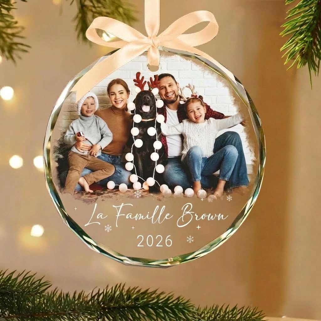 Décorations de Noël personnalisées avec photo, cadeaux de Noël avec photo de famille