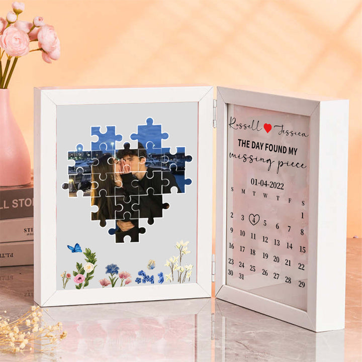 Cadre photo personnalisé « Le jour où j'ai trouvé ma pièce manquante » Puzzle