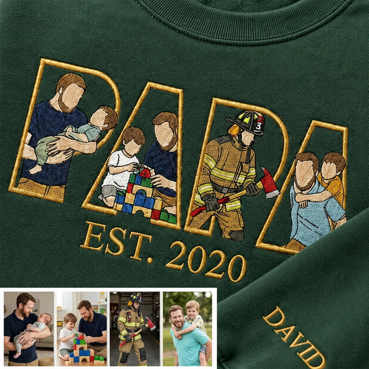 T-shirts et sweat personnalisés brodés à partir de photos, fête des pères