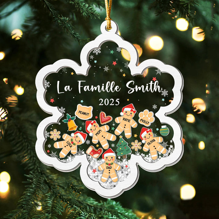Ornement de Noël familial personnalisé en pain d'épice, cadeaux de Noël