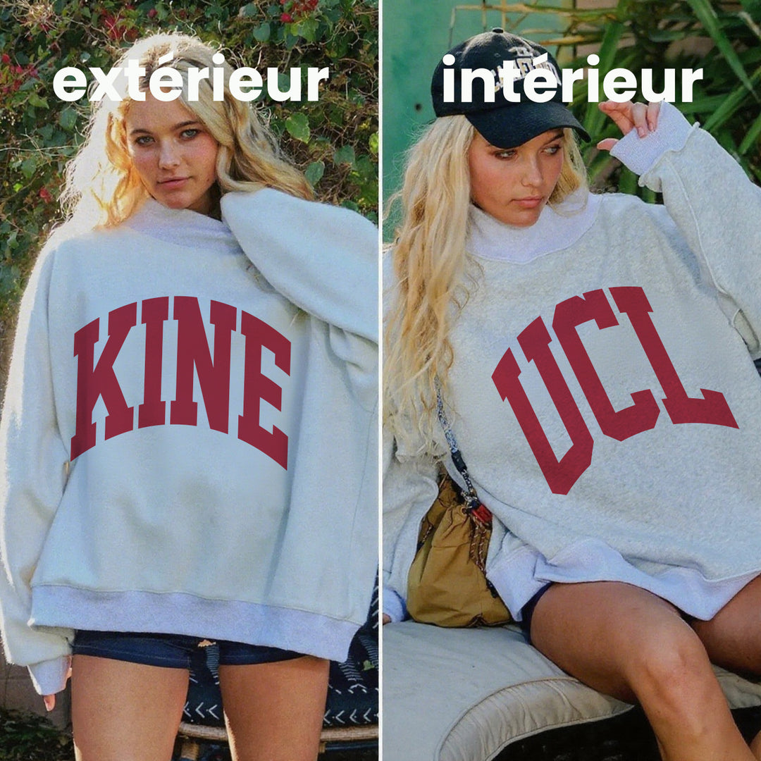 Sweat-shirt à col montant réversible – Montrez votre esprit d’équipe universitaire