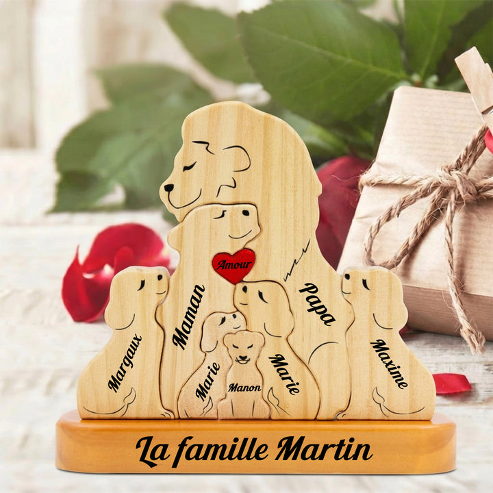 Puzzle personnalisé en bois Famille de lions – Cadeau personnalisés pour famille