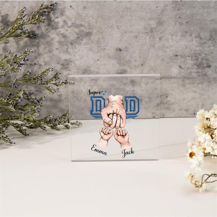 Cadeaux pour papa, prénoms personnalisés en acrylique pour papa et enfants