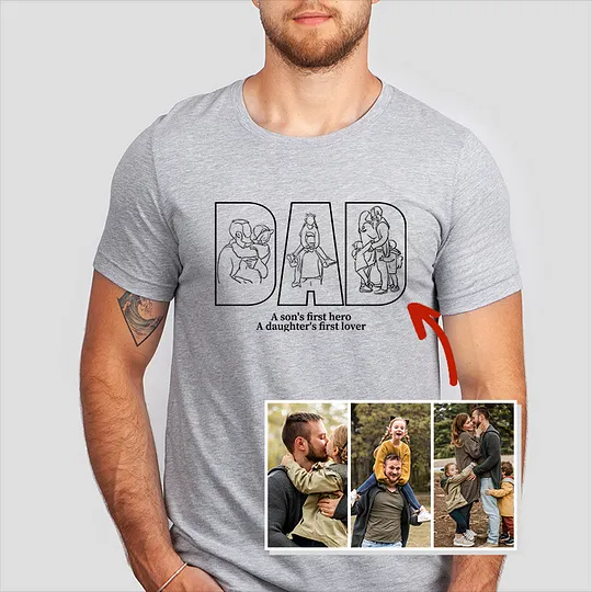 Cadeau personnalisé pour la fête des pères – Sweat-shirt avec silhouette imprimée pour papa, grand-père ou figure paternelle