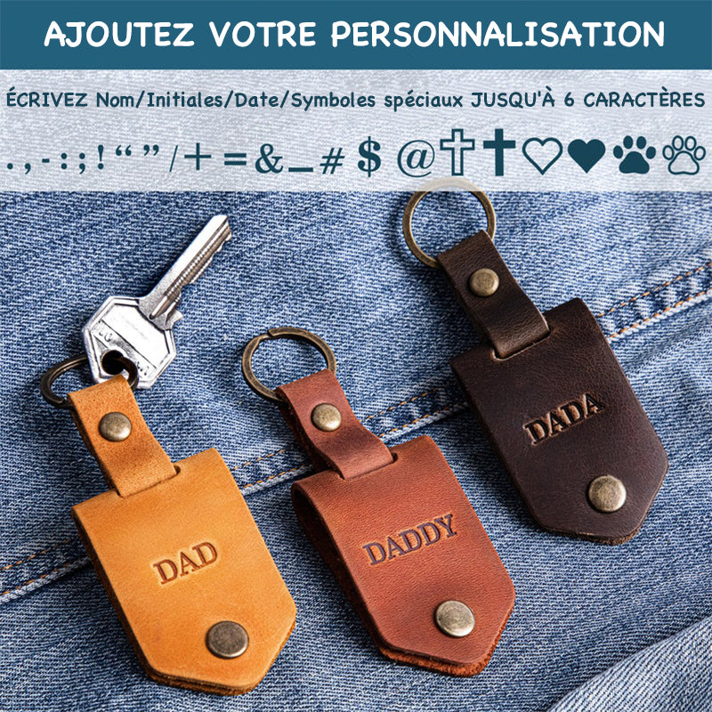 Porte-clés en cuir personnalisé pour maman, cadeau personnalisé pour maman, porte-clés en cuir avec texte et photo