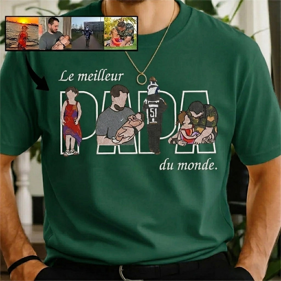 T-shirts et sweat-shirts personnalisés brodés à partir de photos,Le meilleur papa du monde