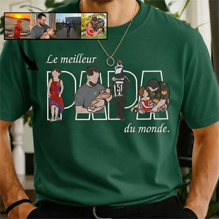 T-shirts et sweat-shirts personnalisés brodés à partir de photos,Le meilleur papa du monde