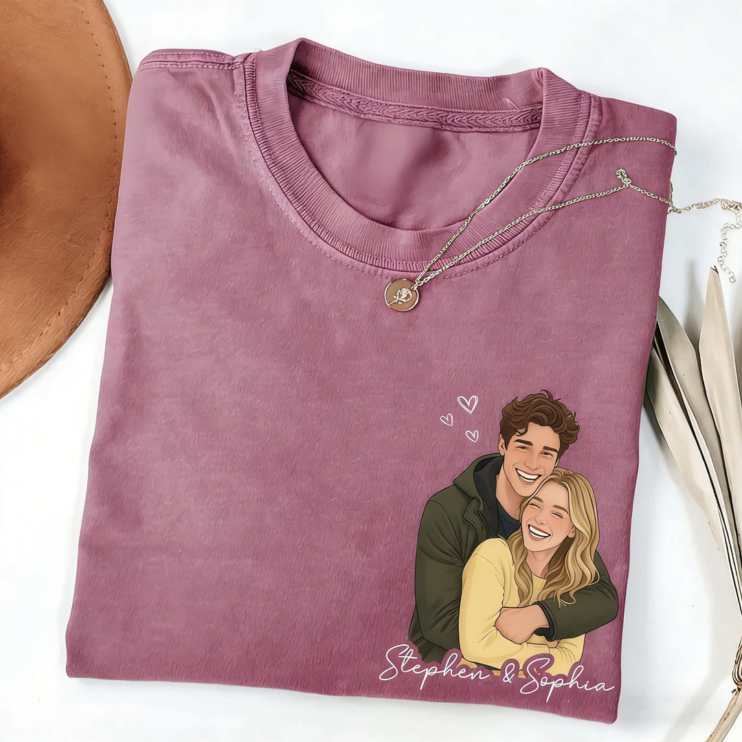 Sweat à capuche avec transfert thermique portrait, cadeau idéal pour les couples, la famille et les amis.