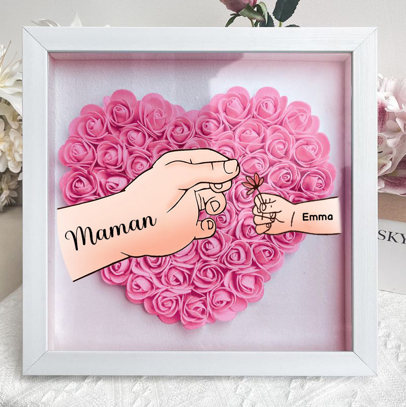 Cadeau Souvenir pour Maman – Boîtes à fleurs personnalisées avec 8 noms et motifs floraux