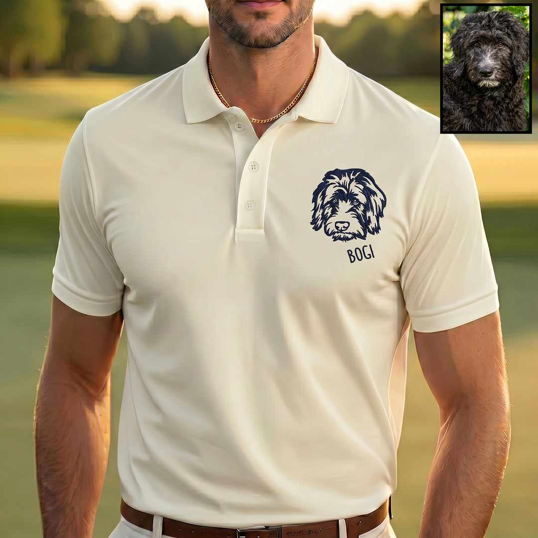 Polo avec portrait d'animal brodé – Un cadeau pour les amoureux des animaux
