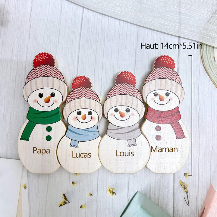 Puzzle de Noël personnalisé en bois, bonhomme de neige, cadeaux pour la famille