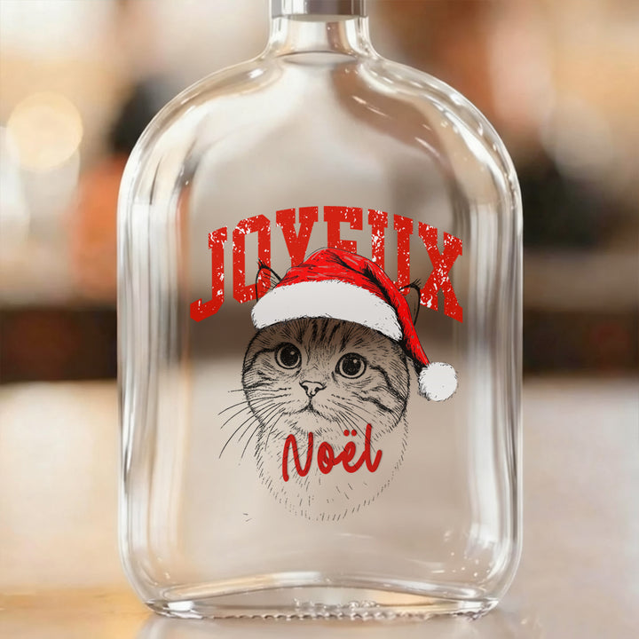 Bouteille de whisky personnalisée avec portrait d'animal de compagnie pour Noël 2025