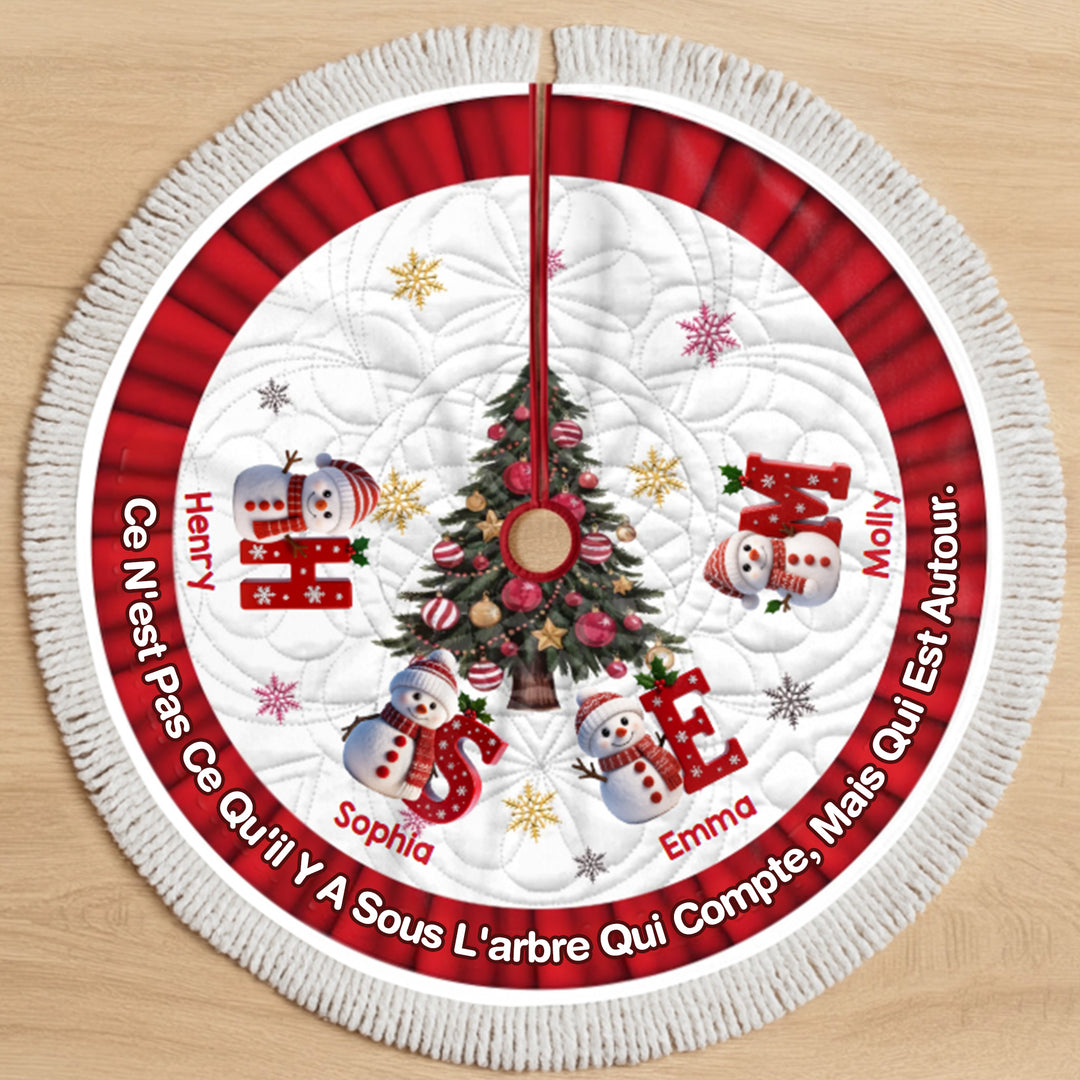 Jupe de sapin de Noël personnalisée avec bonhomme de neige - Cadeaux de Noël personnalisés