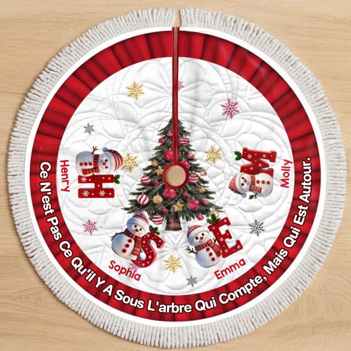 Jupe de sapin de Noël personnalisée avec bonhomme de neige - Cadeaux de Noël personnalisés