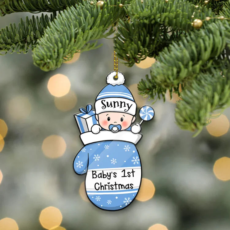 Ornements de Noël  1 Prénom 4 Styles Personnalisé cadeau pour BéBé