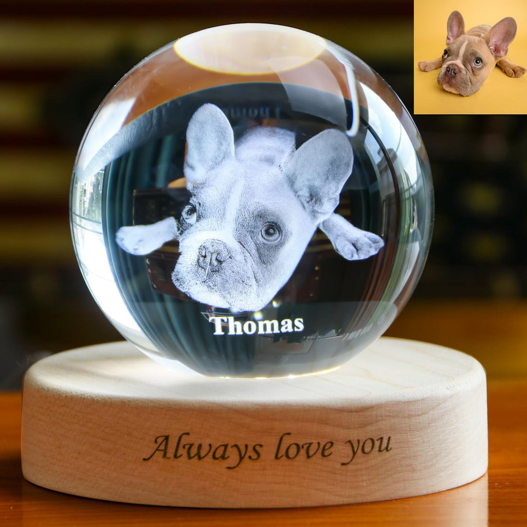 Boule de cristal photo 3D personnalisée, cadeau pour votre amour