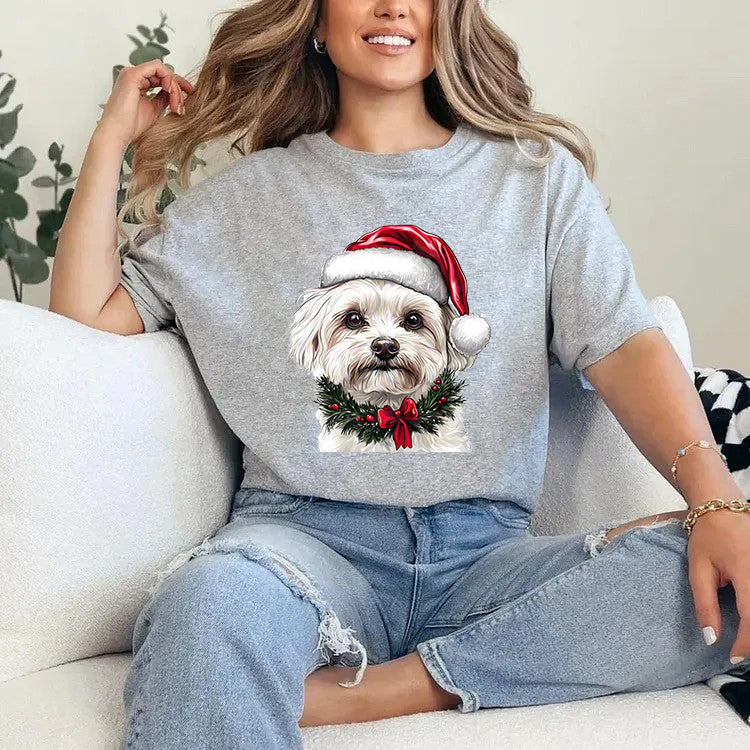 Sweat-shirt de Noël personnalisé pour animaux de compagnie avec bonnet de Père Noël personnalisé