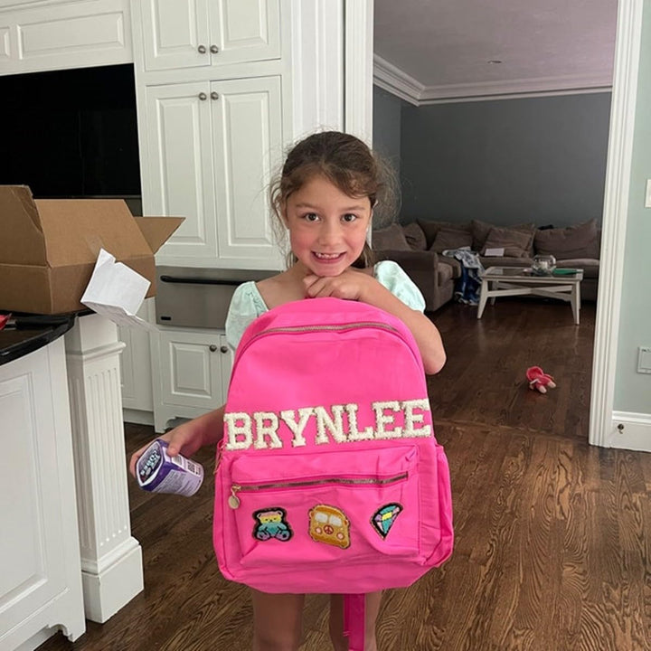 Sac à dos personnalisé pour enfants, sac à dos de rentrée scolaire avec écusson nominatif, sac à dos d'école en nylon personnalisé