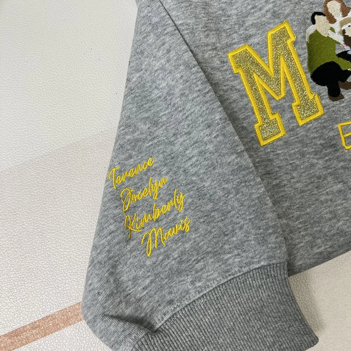 Sweat-shirt personnalisé à paillettes avec photo de famille brodée