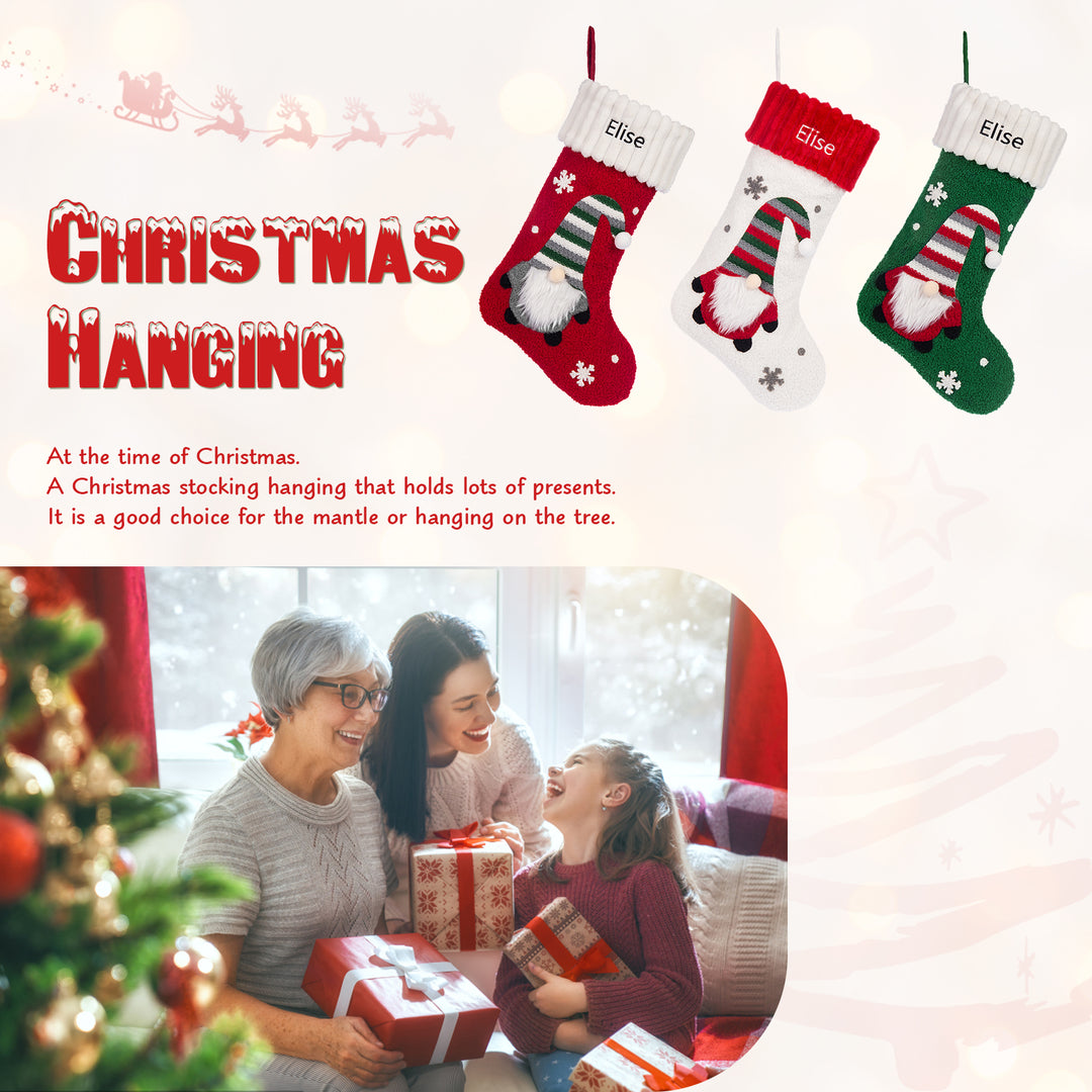 Ornements Chaussette de Noël 1 Prénom Personnalisé