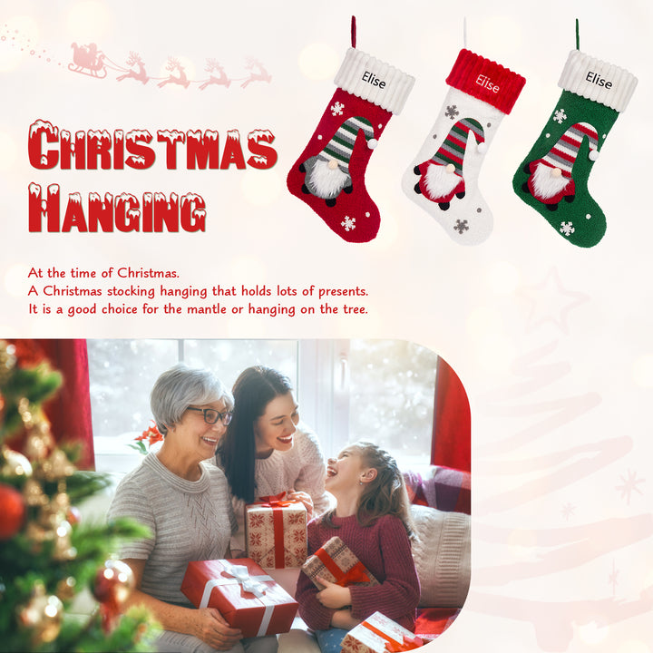 Ornements Chaussette de Noël 1 Prénom Personnalisé