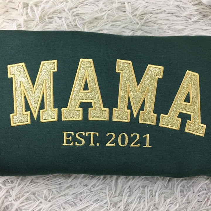 Sweat-shirt personnalisé à paillettes avec appliques pour maman