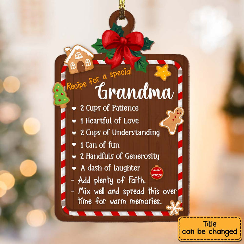 Menu personnalisé pour l’Ornements de grand-mère