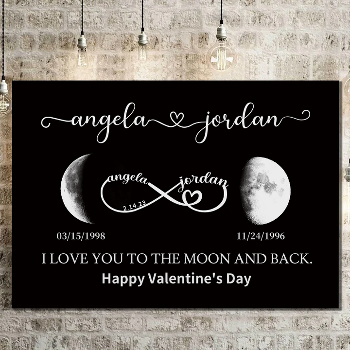 Cadre lune personnalisable avec texte et date
