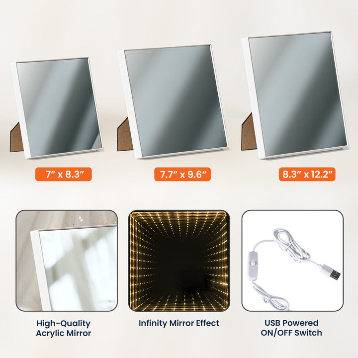 Nous t'aimons - Miroir lumineux infini personnalisé avec photo, cadeau pour maman