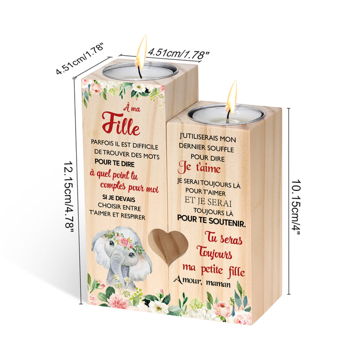 À ma Fille-Bougeoir en Bois sans bougie