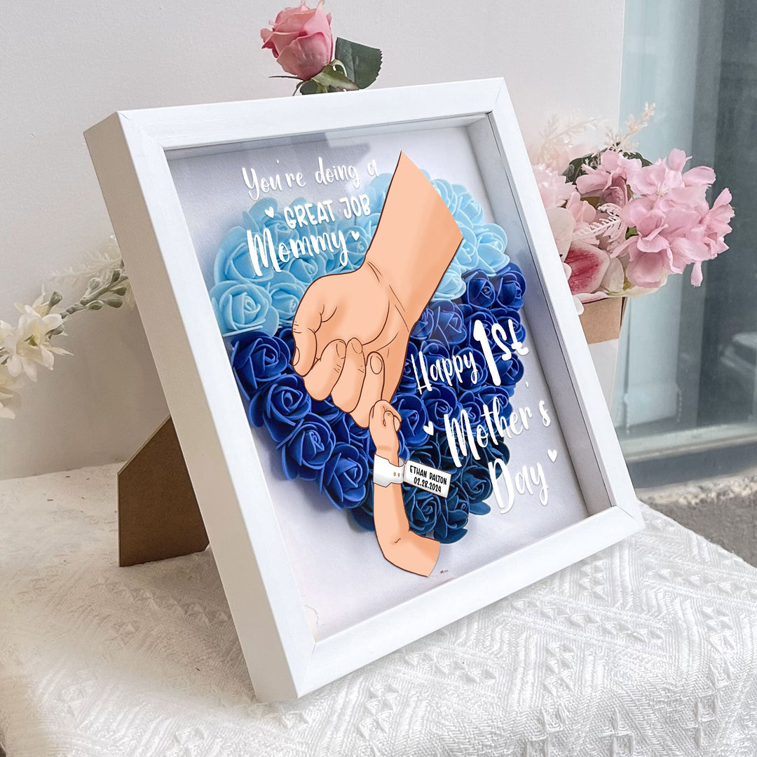 Tu fais un excellent travail maman - Boîte à ombres à fleurs personnalisée