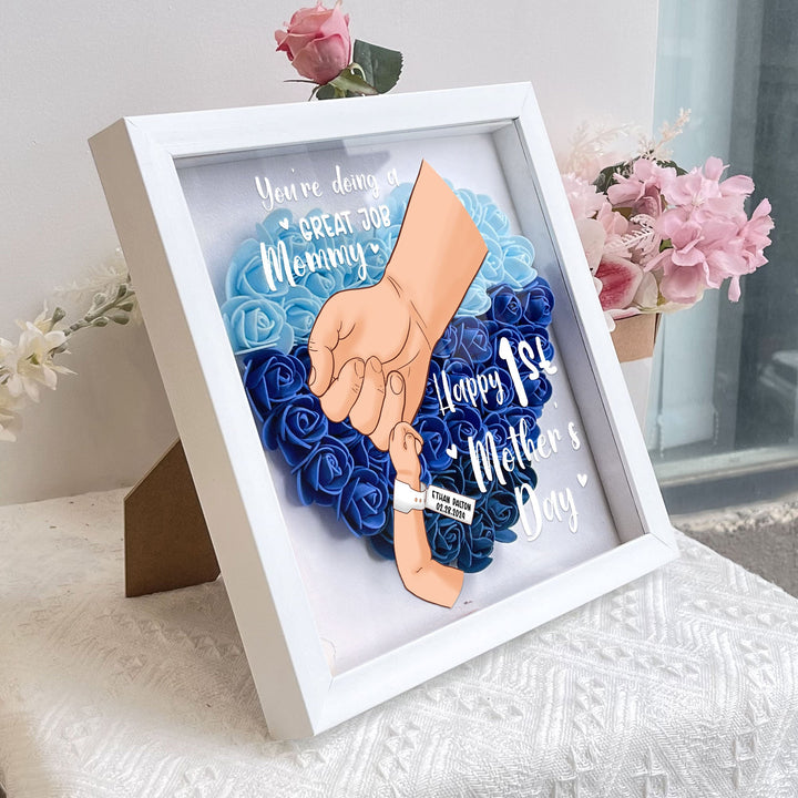 Tu fais un excellent travail maman - Boîte à ombres à fleurs personnalisée