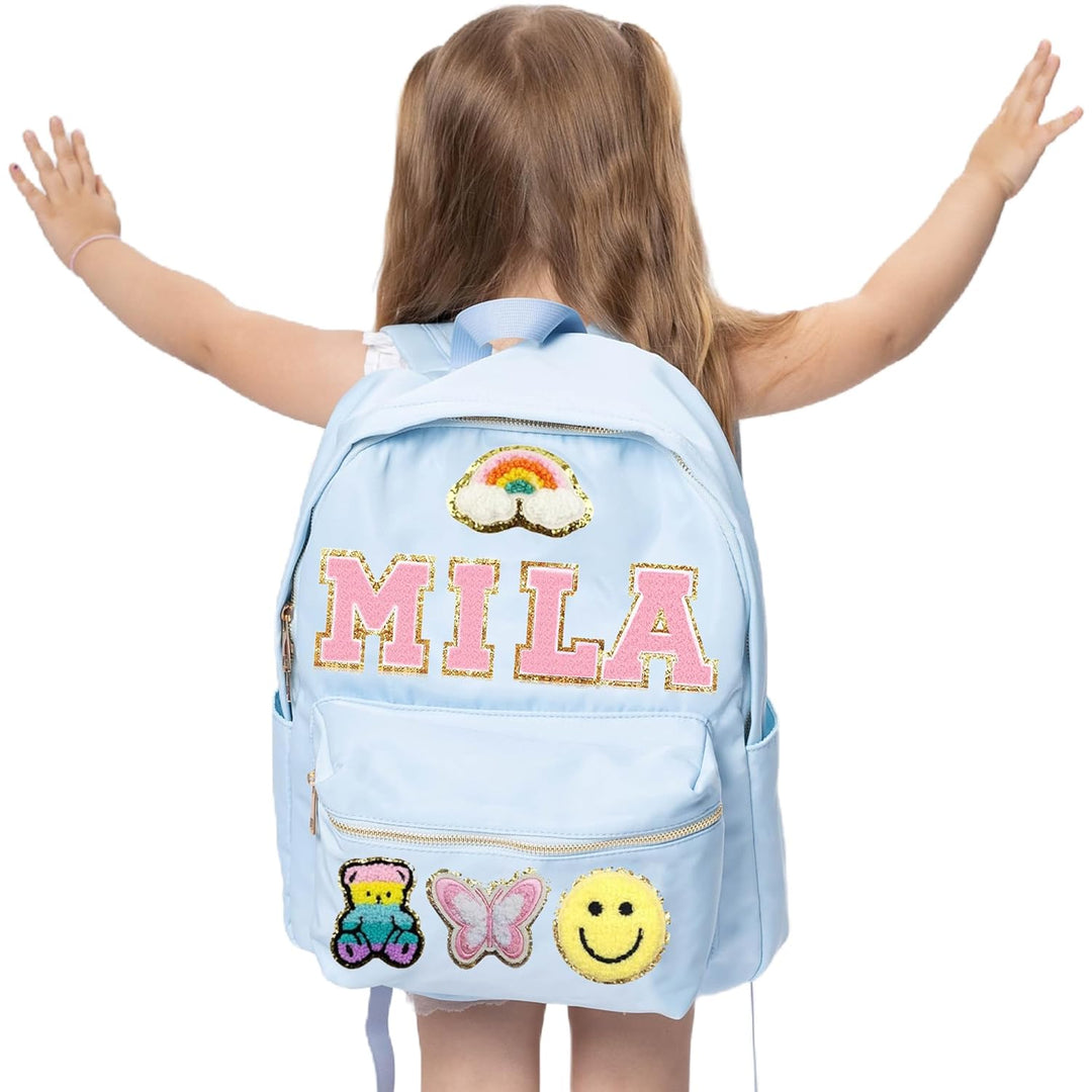 Sac à dos personnalisé pour la rentrée scolaire, sac à dos personnalisé pour enfants avec patch nominatif, sac à dos d'école en nylon