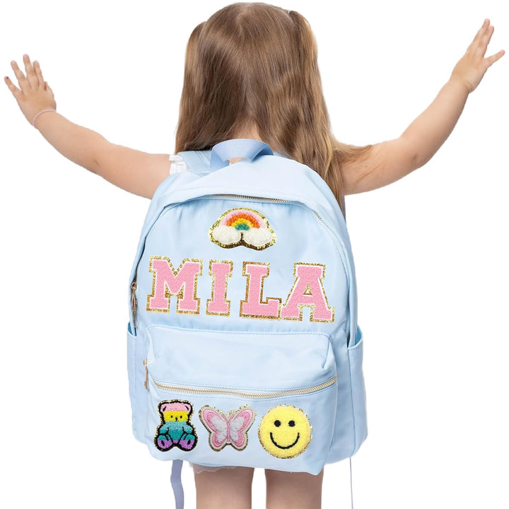 Sac à dos personnalisé pour la rentrée scolaire, sac à dos personnalisé pour enfants avec patch nominatif, sac à dos d'école en nylon