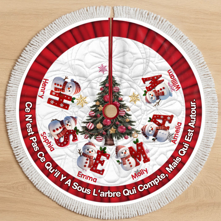 Jupe de sapin de Noël personnalisée avec bonhomme de neige - Cadeaux de Noël personnalisés