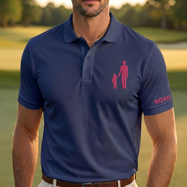 Un polo monochrome uni à portrait pour les papas – un cadeau pour la fête des pères