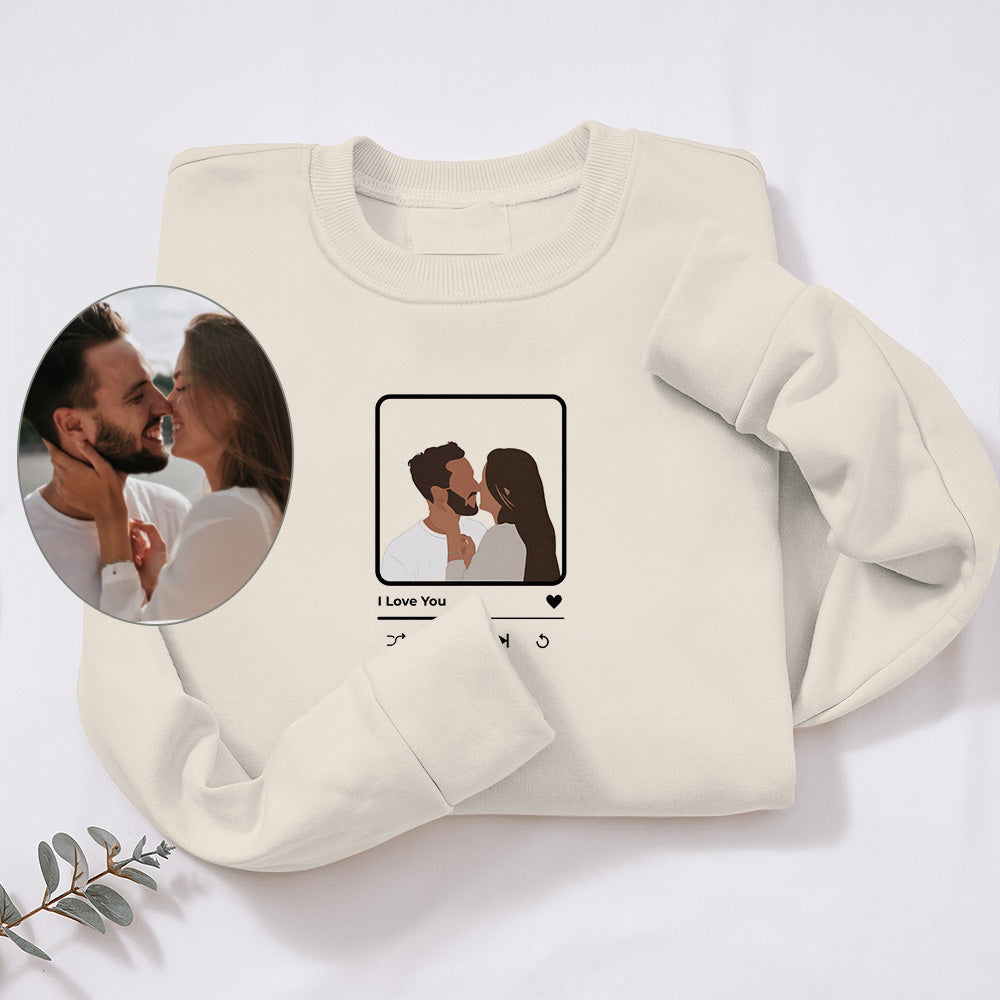 Sweat-shirt photo personnalisé-Tenue de couple