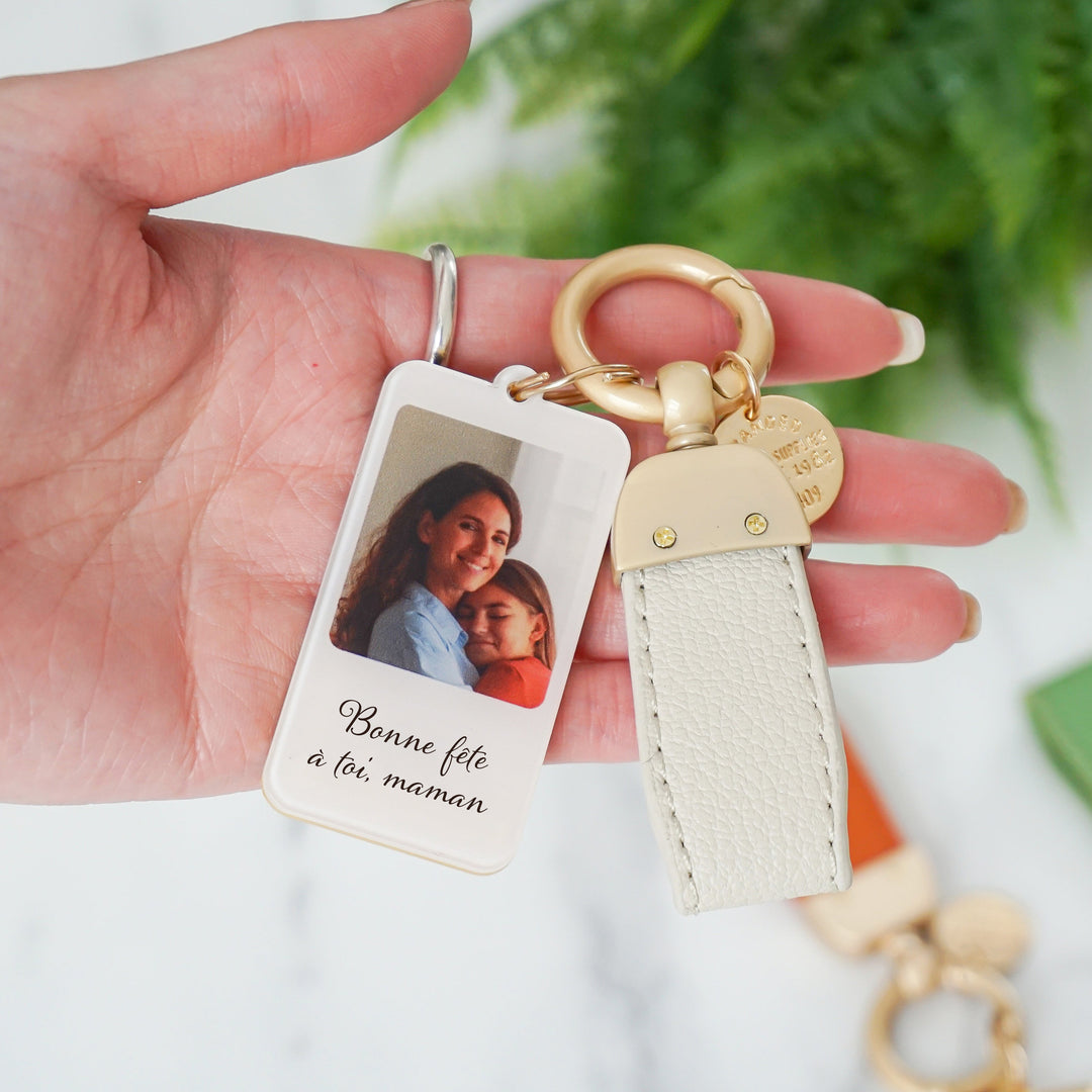 Porte-clés photo personnalisé avec message personnalisé - Porte-clés maman en acrylique