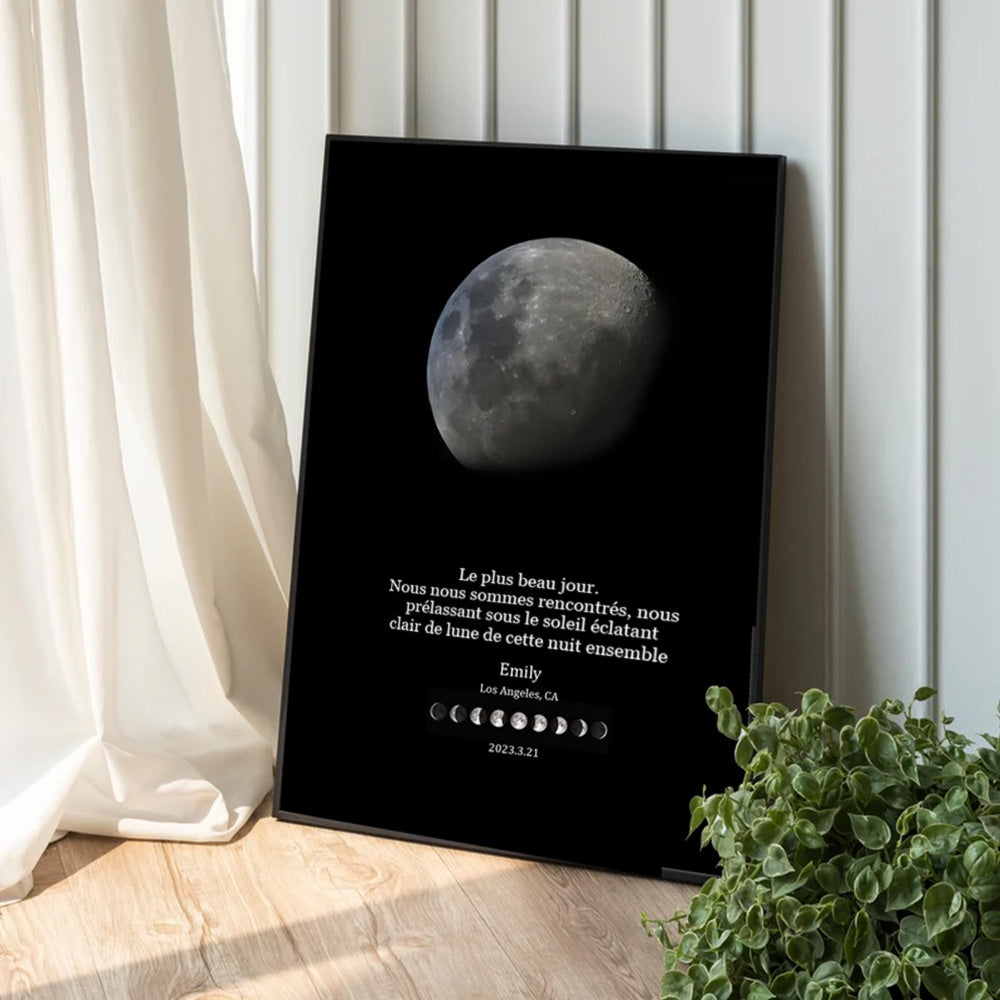 Carte de la lune du jour où je t'ai rencontré Pour Couple