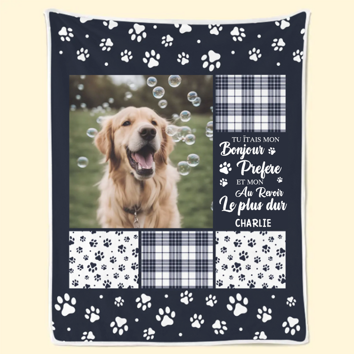 Cadeaux de condoléances personnalisés pour animaux de compagnie - Tu étais mon bonjour préféré et mon au revoir le plus dur
