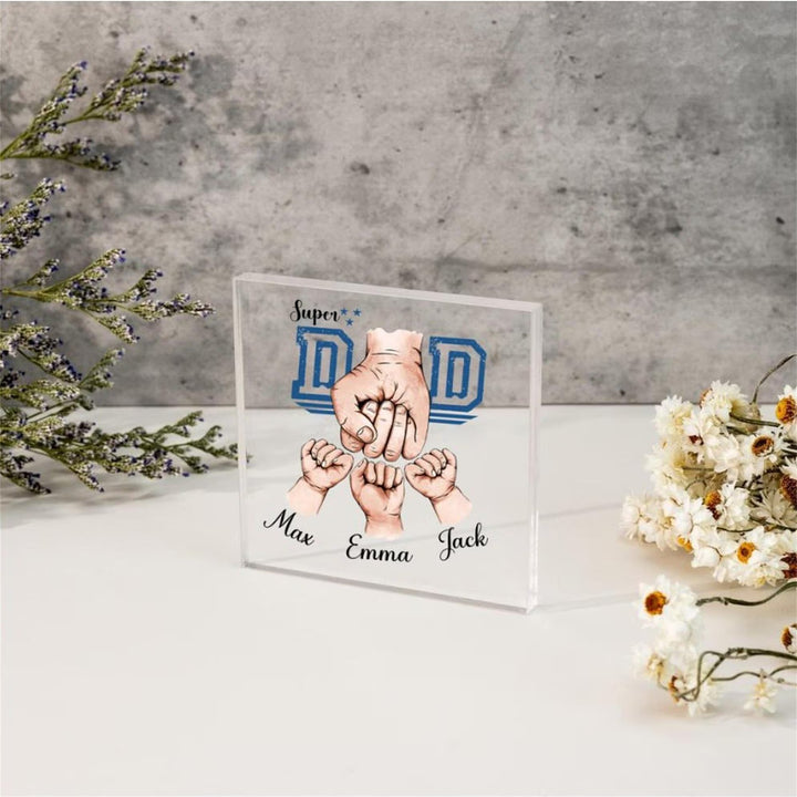 Cadeaux pour papa, prénoms personnalisés en acrylique pour papa et enfants