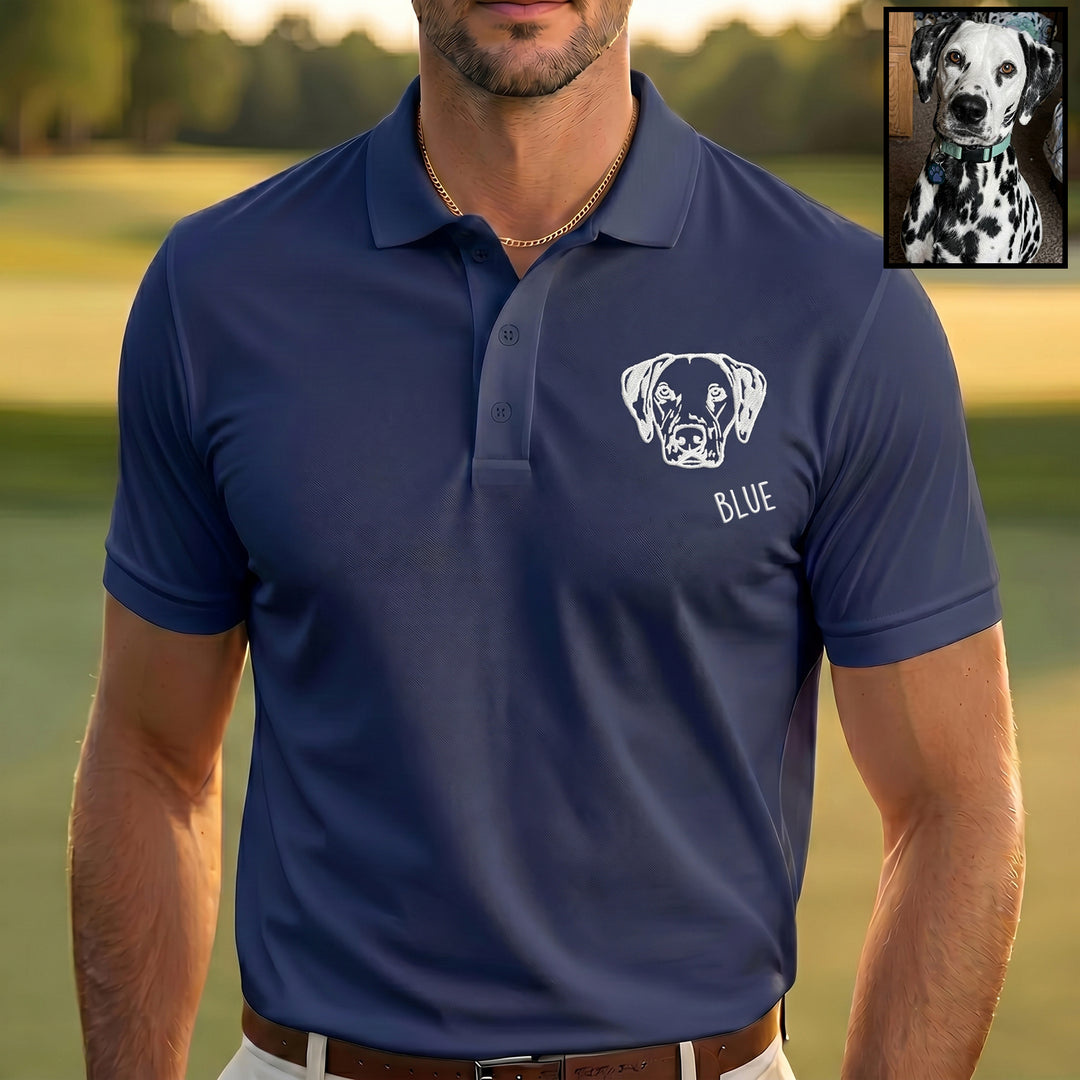 Polo avec portrait d'animal brodé – Un cadeau pour les amoureux des animaux
