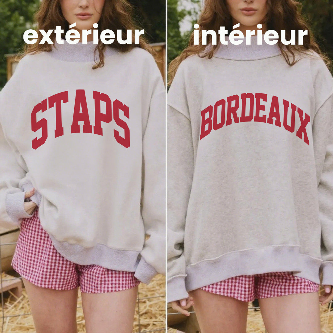 Sweat-shirt à col montant réversible – Montrez votre esprit d’équipe universitaire
