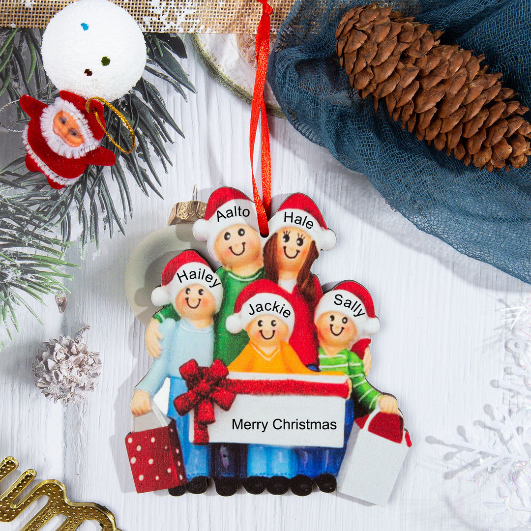 Ornements personnalisé de Noël poupées 3-5 prénoms et texte