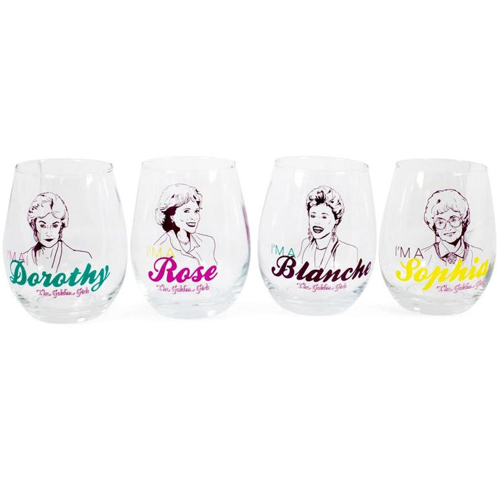 Silver Buffalo The Golden Girls Lot de 4 verres à vin à collectionner sans pied