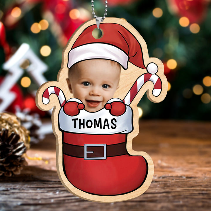 Ornements de Noël Chaussettes de Noël avec Photo Personnalisée et Texte
