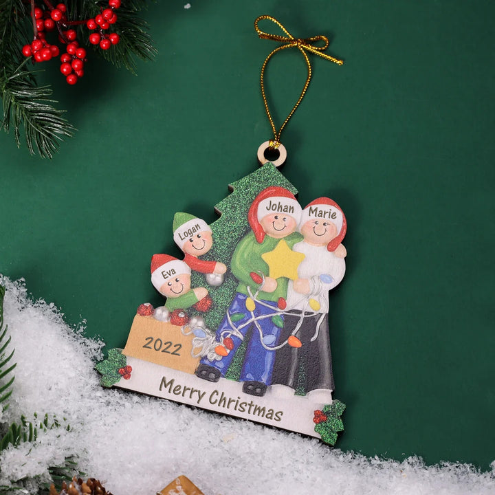 Ornements de Noël Poupée 3-5 Prénoms Personnalisés et texte