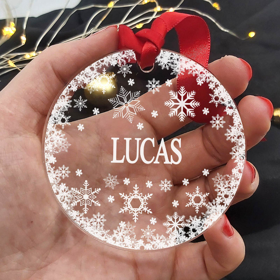 Flocons de neige décoration de noël en plexiglas avec votre Prénoms