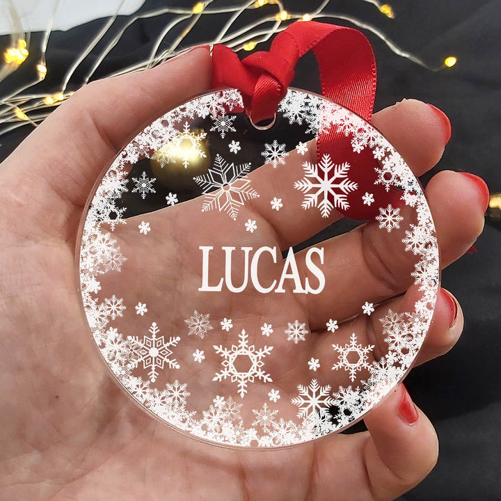 Flocons de neige décoration de noël en plexiglas avec votre Prénoms